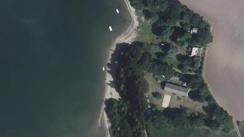 Vue aérienne : Plage du lac de Pareloup