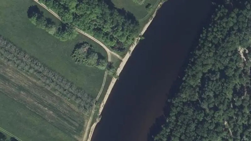 Vue aérienne : Plage de la Dordogne