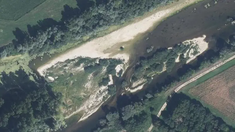 Vue aérienne : Plage du Doubs