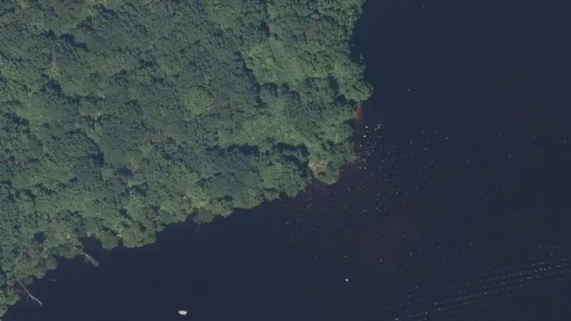 Vue aérienne : Plage du lac de Vassivière