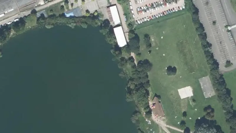 Vue aérienne : Baignade Municipale Neubiltz Reichstett
