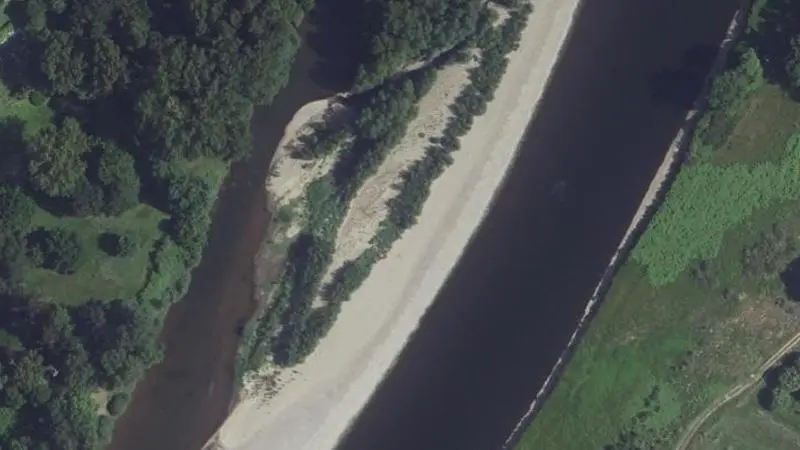 Vue aérienne : Plage de la Dordogne