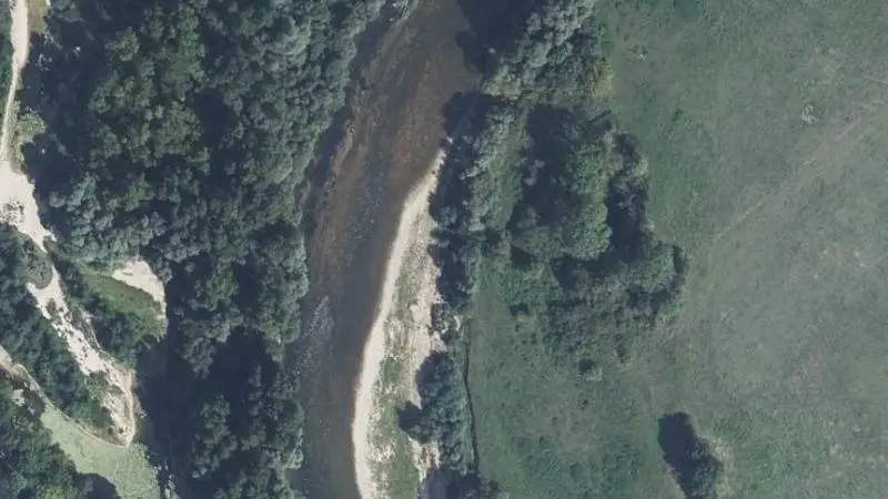 Vue aérienne : Plage du Doubs