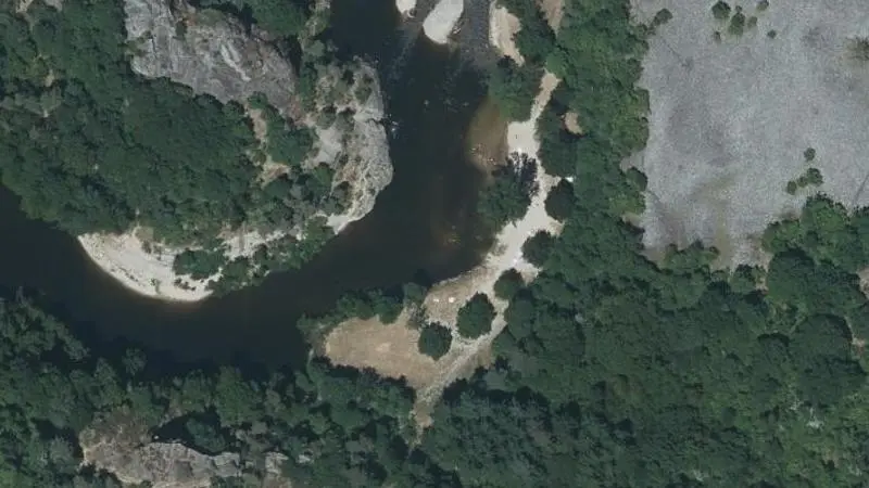 Vue aérienne : Plage de l'Allier