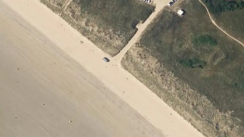 Vue aérienne : Plage de la Davière