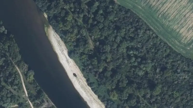 Vue aérienne : Plage du Doubs