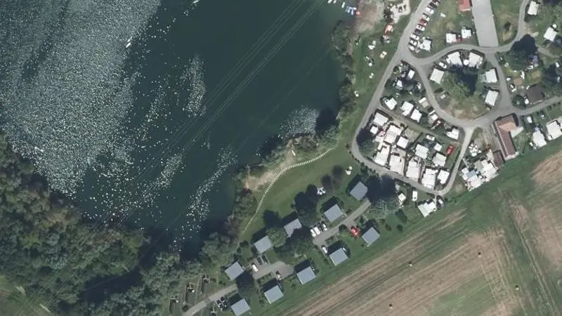 Vue aérienne : Camping-Plage Staedly Roeschwoog