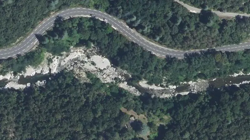 Vue aérienne : Baignade de l'Hérault