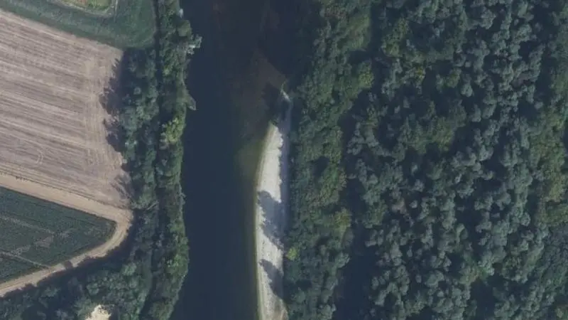 Vue aérienne : Plage du Doubs