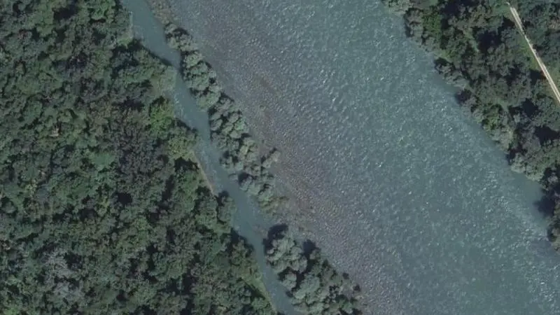 Vue aérienne : Plage du Rhin
