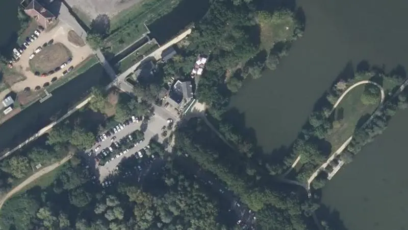 Vue aérienne : Plan d'eau d'Apigné