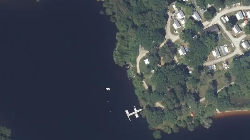 Vue aérienne : Plage du lac de Vassivière