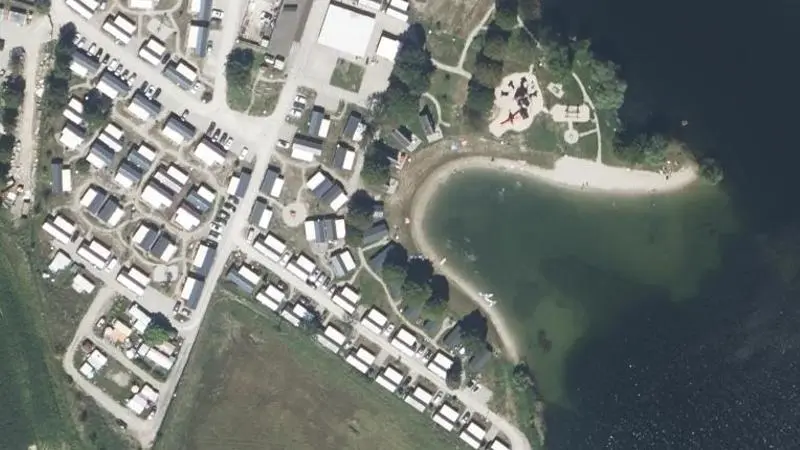 Vue aérienne : Camping Fort Falabraque