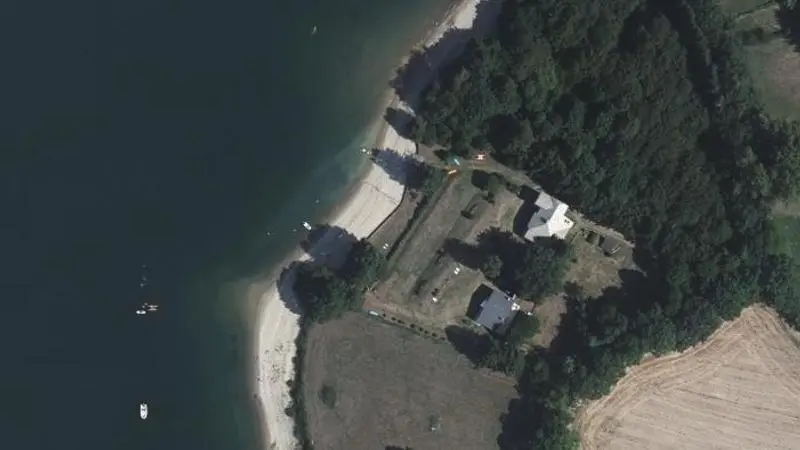 Vue aérienne : Plage du lac de Pareloup