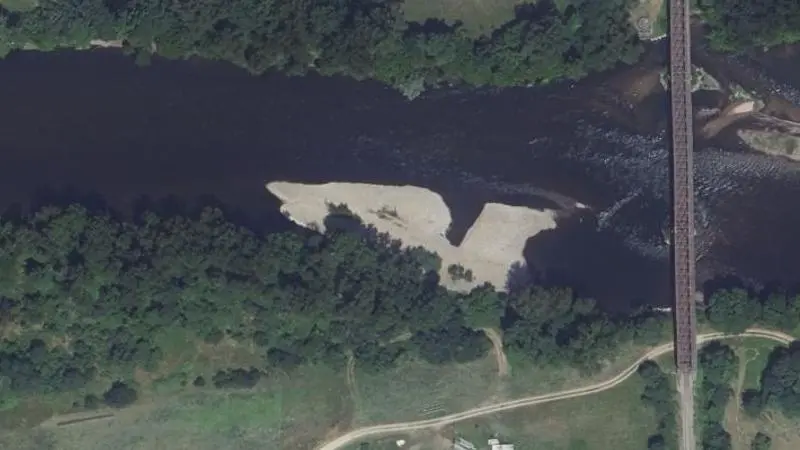 Vue aérienne : Plage de la Dordogne