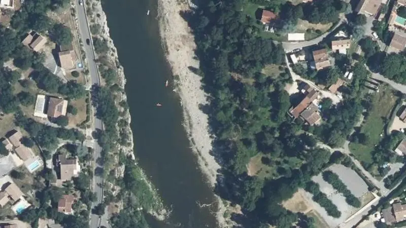 Vue aérienne : Plage de l'Ardèche
