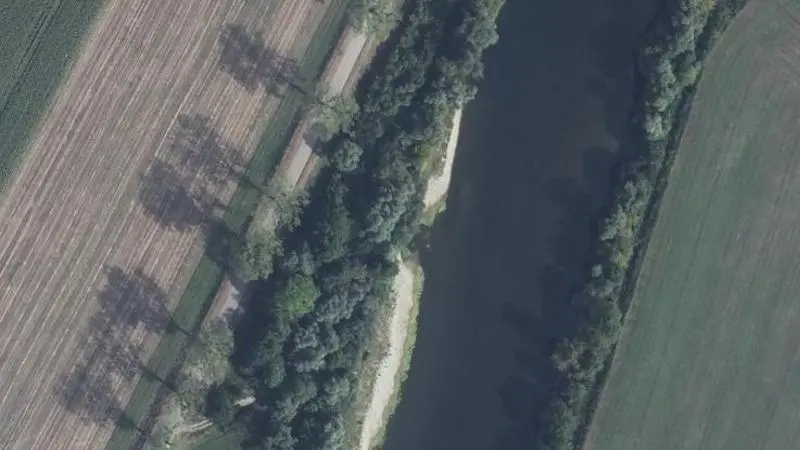 Vue aérienne : Plage du Doubs
