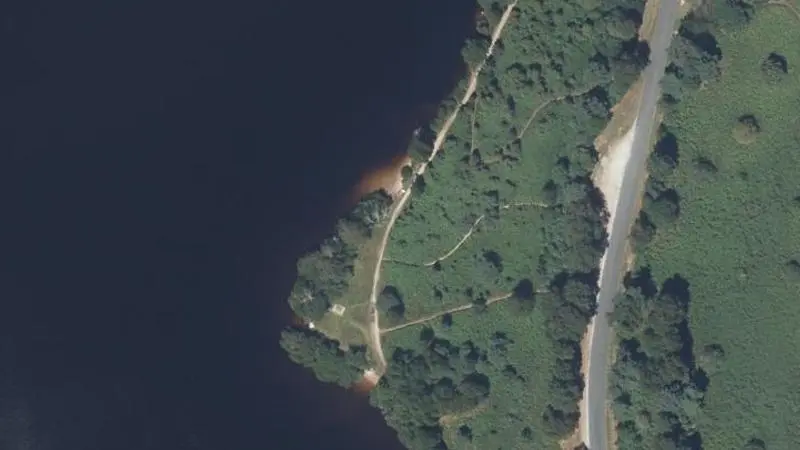 Vue aérienne : Plage du lac de Vassivière