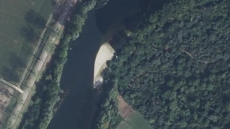 Vue aérienne : Plage du Doubs