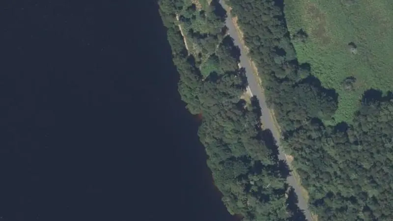 Vue aérienne : Plage du lac de Vassivière