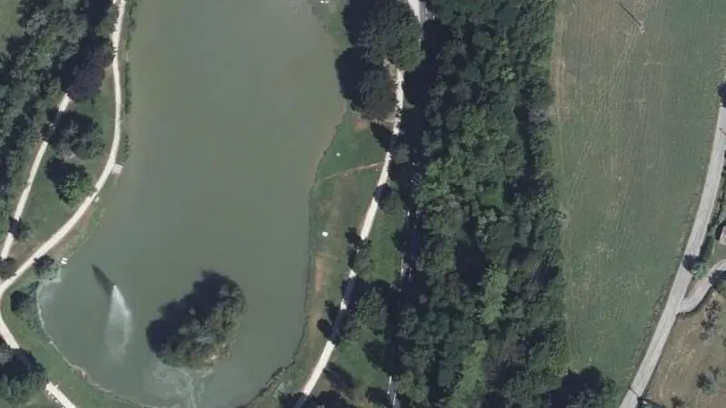 Vue aérienne : Lac de la Mirande