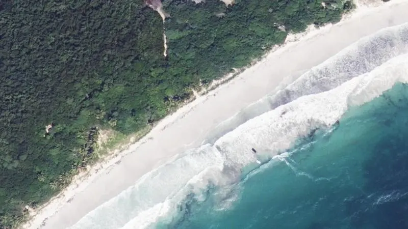 Vue aérienne : Anse Trabaud : Face Acces