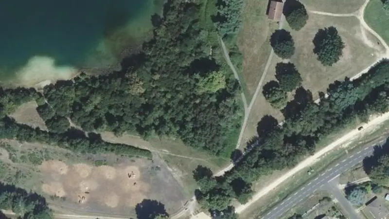 Vue aérienne : Lac d'Arjuzanx