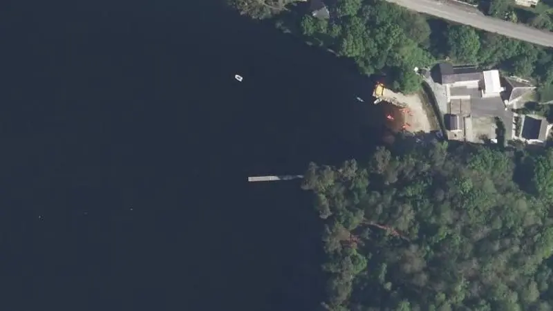 Vue aérienne : Anse de Guerledan