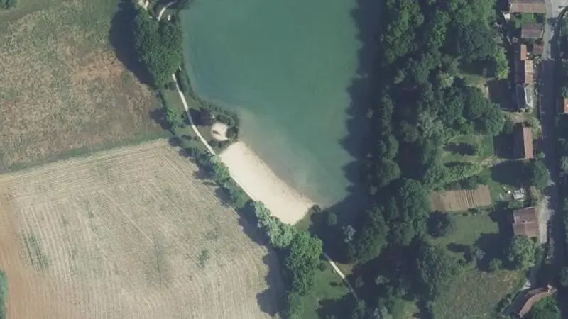 Vue aérienne : Plan d'eau Lamothe-Fenelon