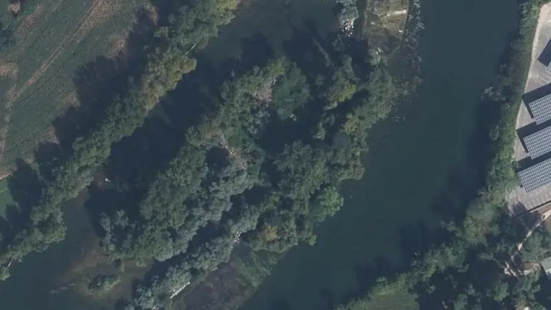 Vue aérienne : Plage du Doubs