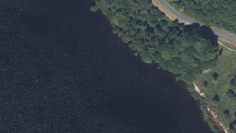 Vue aérienne : Plage du lac de Vassivière