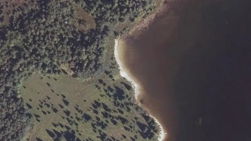 Vue aérienne : Plage du lac de Bellefontaine