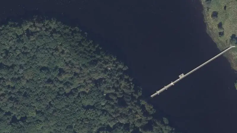 Vue aérienne : Plage du lac de Vassivière