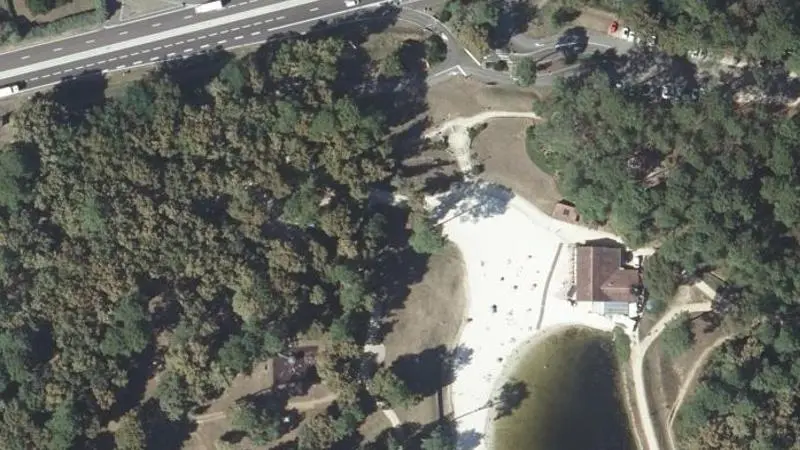 Vue aérienne : Base de Loisirs du Marsan