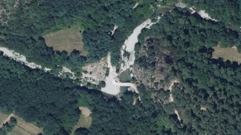 Vue aérienne : Zone de baignade Le Martinet