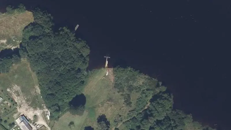 Vue aérienne : Plage du lac de Vassivière