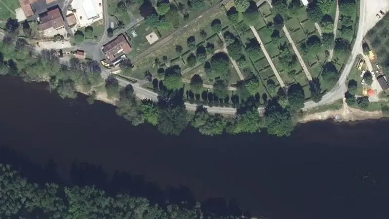 Vue aérienne : Dordogne Plage de Caudon