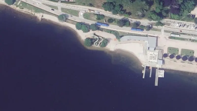 Vue aérienne : Baignade du lac de Gérardmer