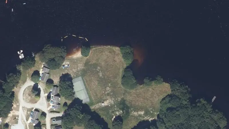 Vue aérienne : Plage du lac de Vassivière
