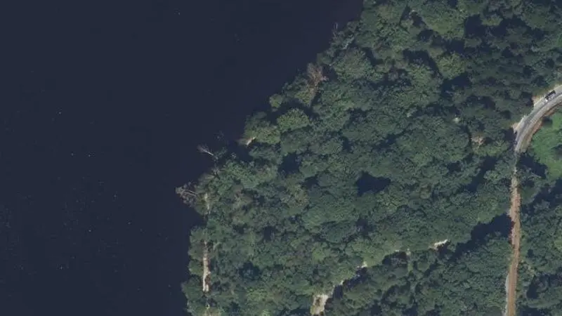 Vue aérienne : Plage du lac de Vassivière