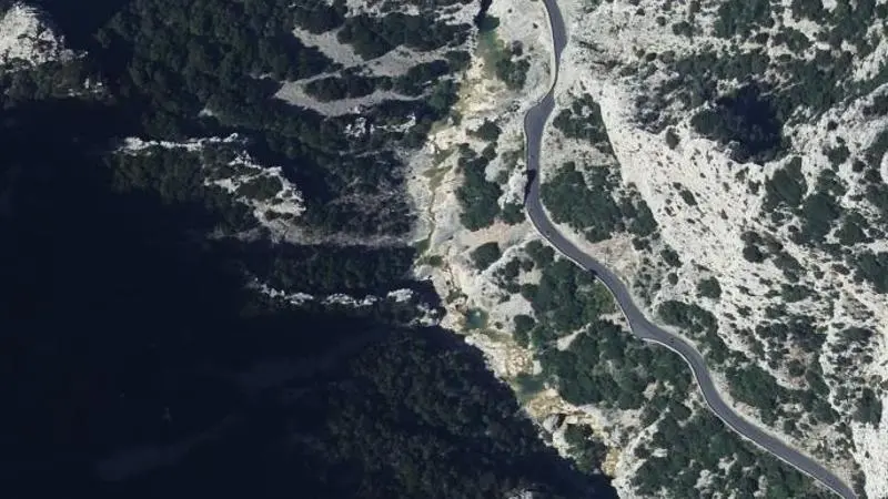 Vue aérienne : Baignade de l'Agly