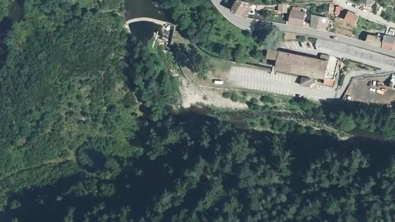 Vue aérienne : Baignade de l'Eysse