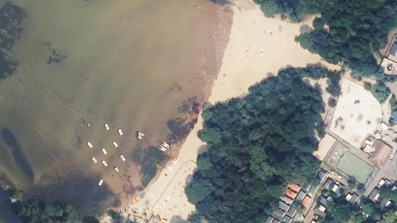 Vue aérienne : Plage du lac de Cazaux et Sanguinet