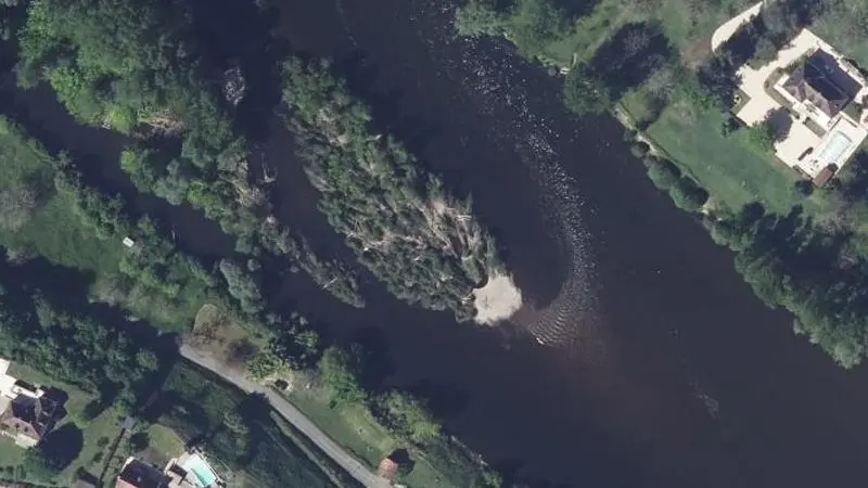 Vue aérienne : Plage de la Dordogne