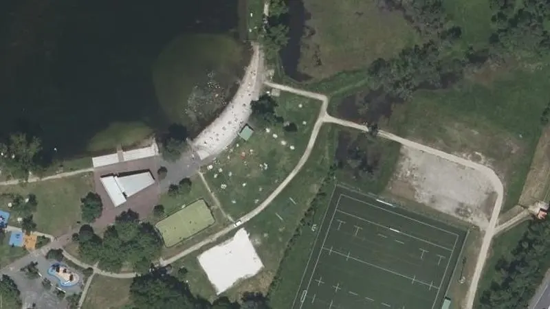 Vue aérienne : Plaine des Sports