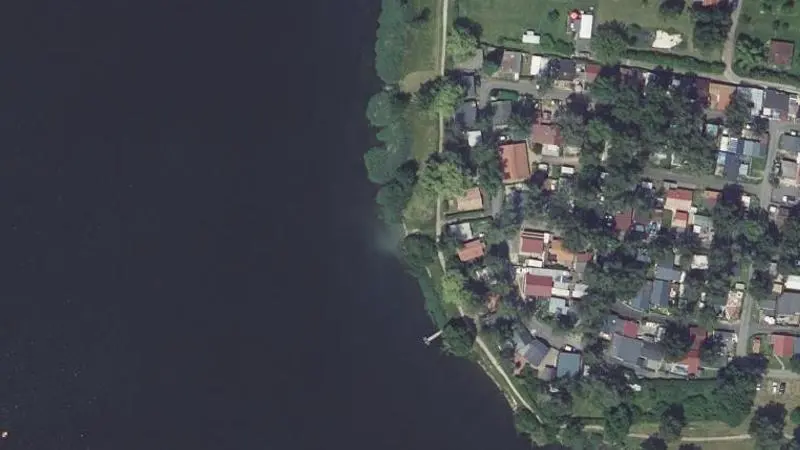 Vue aérienne : Plage de l'étang du Stock