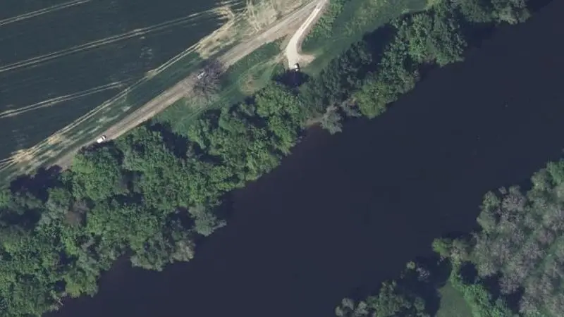 Vue aérienne : Plage de la Dordogne